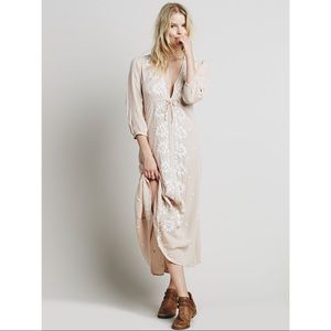 Free People Embroidered Fable Dress in Pink NWT